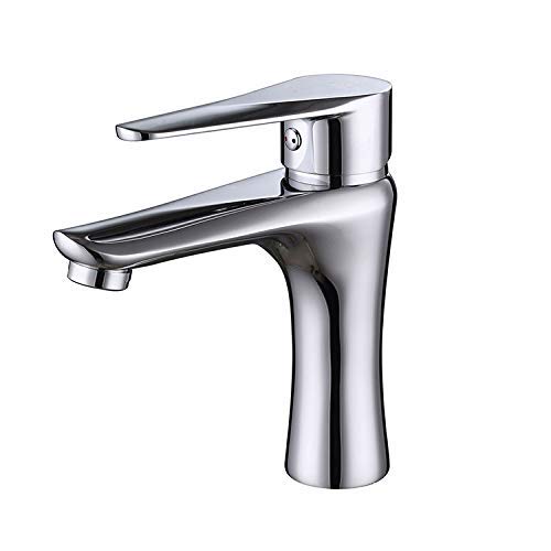 Premium All-Copper Single Lever Hot & Cold Mixing Faucet - Bathroom Vanity Sink Faucet & Kitchen Faucet for Modern Homes | Perfect for Guest Bathrooms, Powder Rooms & Compact Kitchens