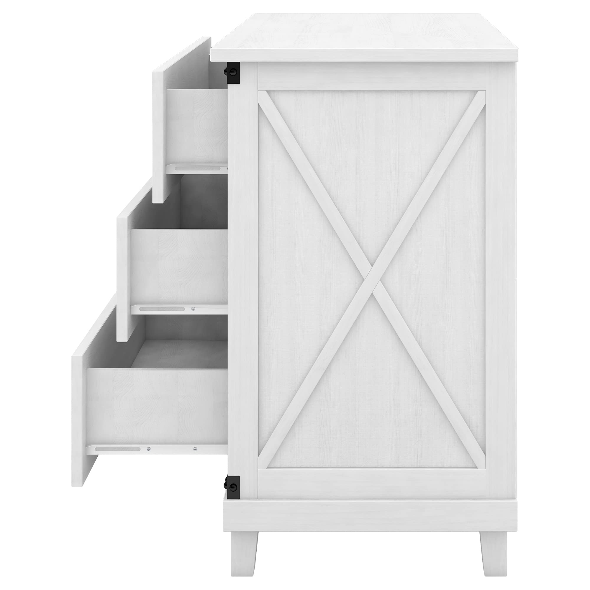 Modern White 3-Drawer Nightstand with Solid Pine Wood Legs - Bedside Dresser Storage Chest for Bedroom, Living Room, Closet | Easy Assembly | Perfect for Small Spaces & Apartment Living