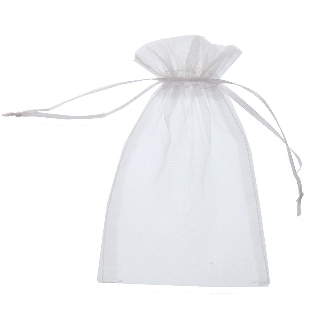 SumDirect White Sheer Organza Gift Bags - 50Pcs 4x6 Inches Drawstring Jewelry Pouches for Wedding Favors, Bridal Shower, Christmas Party Decorations | Perfect for Jewelry Packaging, Party Favors, and Special Occasion Gift Wrapping