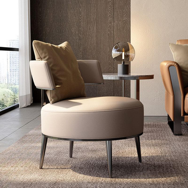 Nordic Faux Leather Upholstered Armless Chair - 26.8
