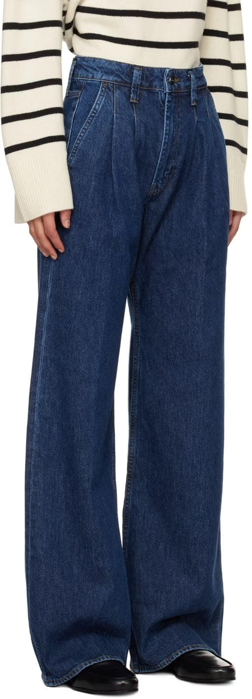 ANINE BING Blue Carrie Jeans for Women - High Waist Skinny Denim Pants (Multiple Sizes Available) - Perfect for Casual Wear, Office & Night Out