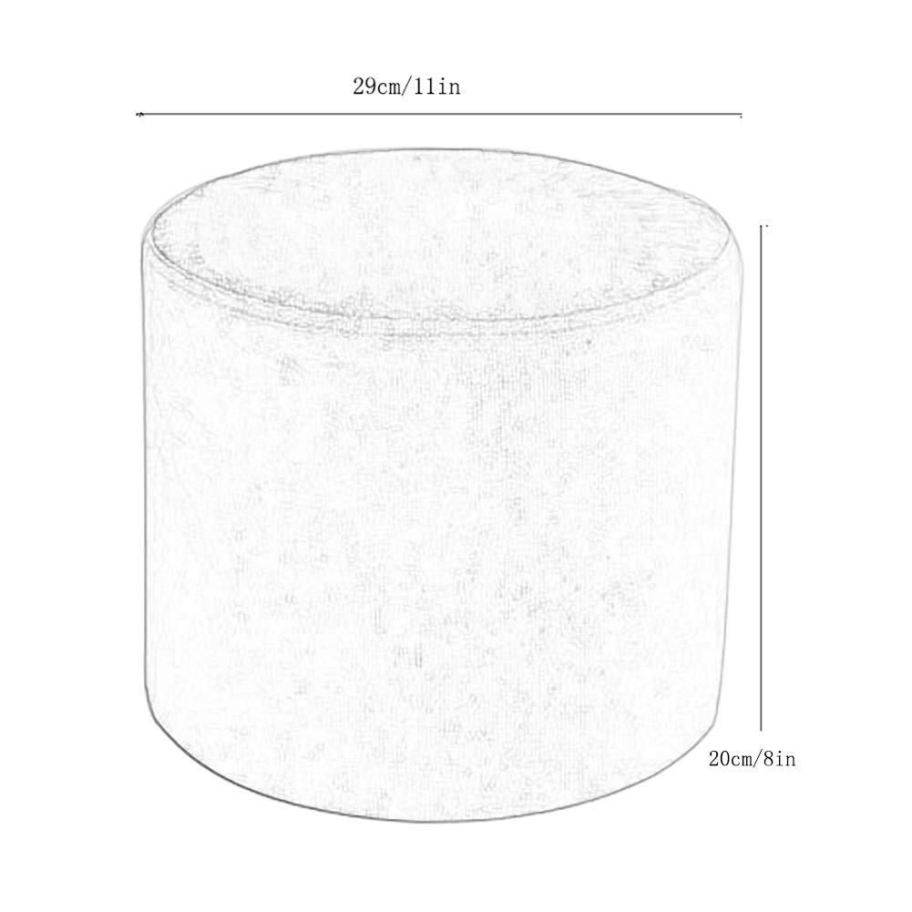 Round Upholstered Ottoman Stool with Detachable Non-Slip Cover - Versatile Footrest, Shoe Changing Stool & Coffee Table for Living Room, Bedroom & Office