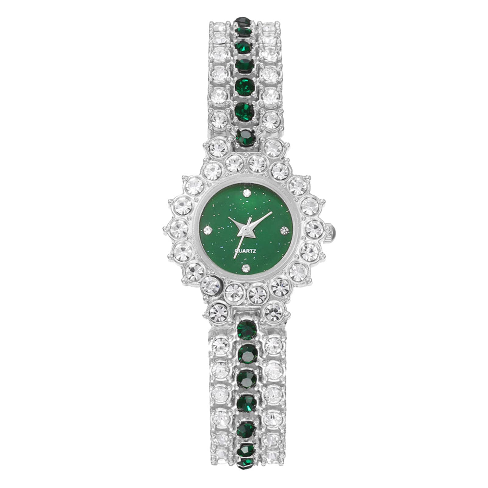 Elegant 24-Hour Analog Quartz Watch with Diamond & Gypsophila Design - Stylish Women's Fashion Watch, Perfect Gift for Her - Ideal for Daily Wear, Office, Parties & Special Occasions