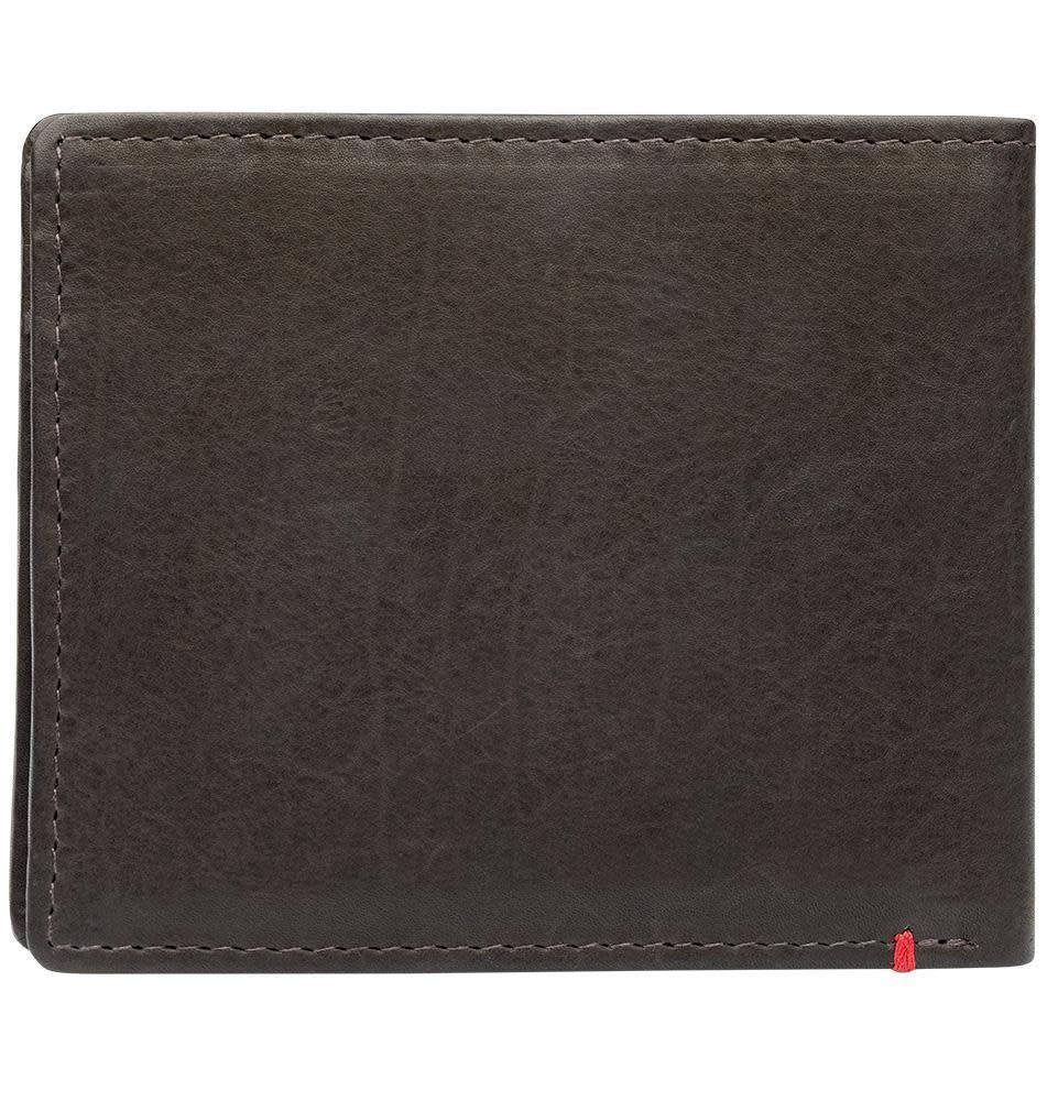 Genuine Mocha Leather Wallet with Zippo Flame Metal Plate Design - Stylish & Durable for Everyday Use, Travel, and Gifts