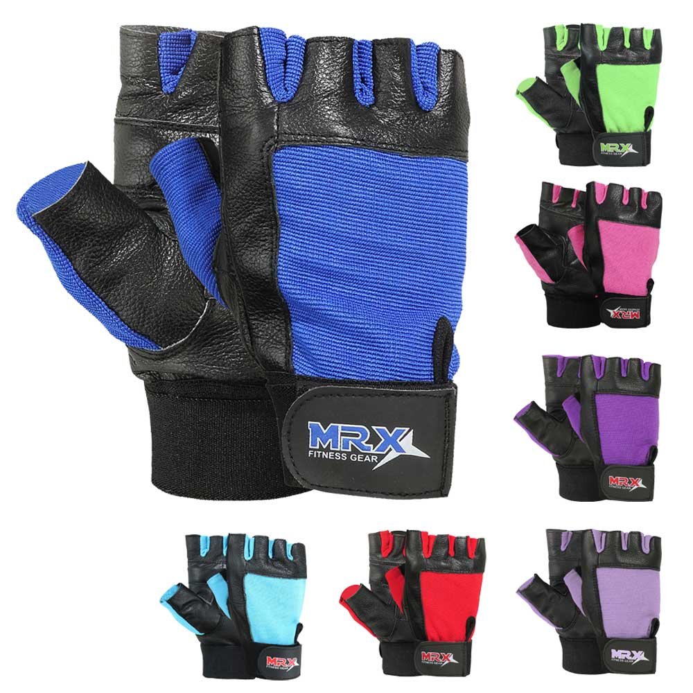 MRX Weight Lifting Gloves for Men & Women - Premium Leather Gym Gloves with Long Wrist Support Strap - Ideal for CrossFit, Powerlifting & Strength Training