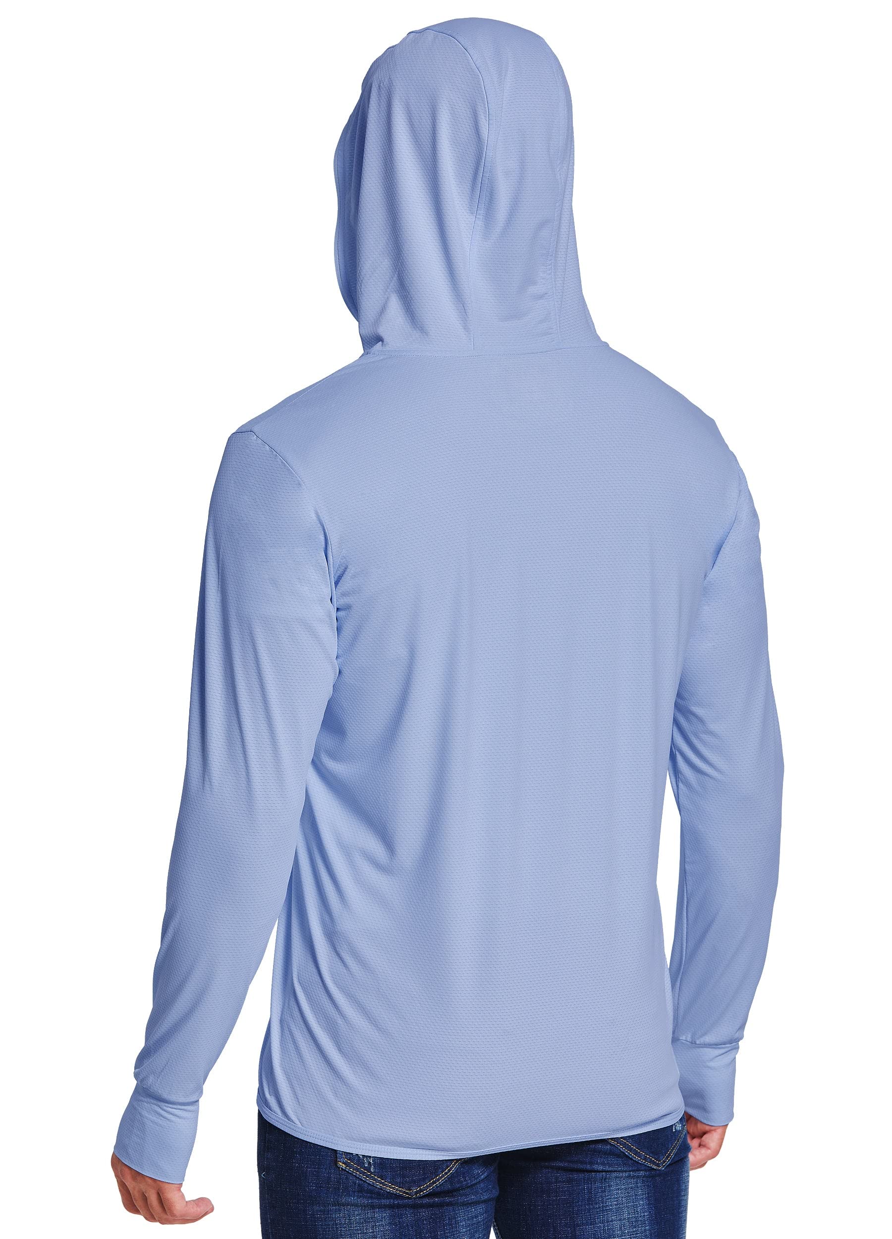 Willit Men's UPF 50+ Sun Protection Hooded Jacket - Lightweight SPF UV Shirt for Hiking, Fishing & Outdoor Activities - Long Sleeve Full Zip Windbreaker for Beach, Camping & Travel