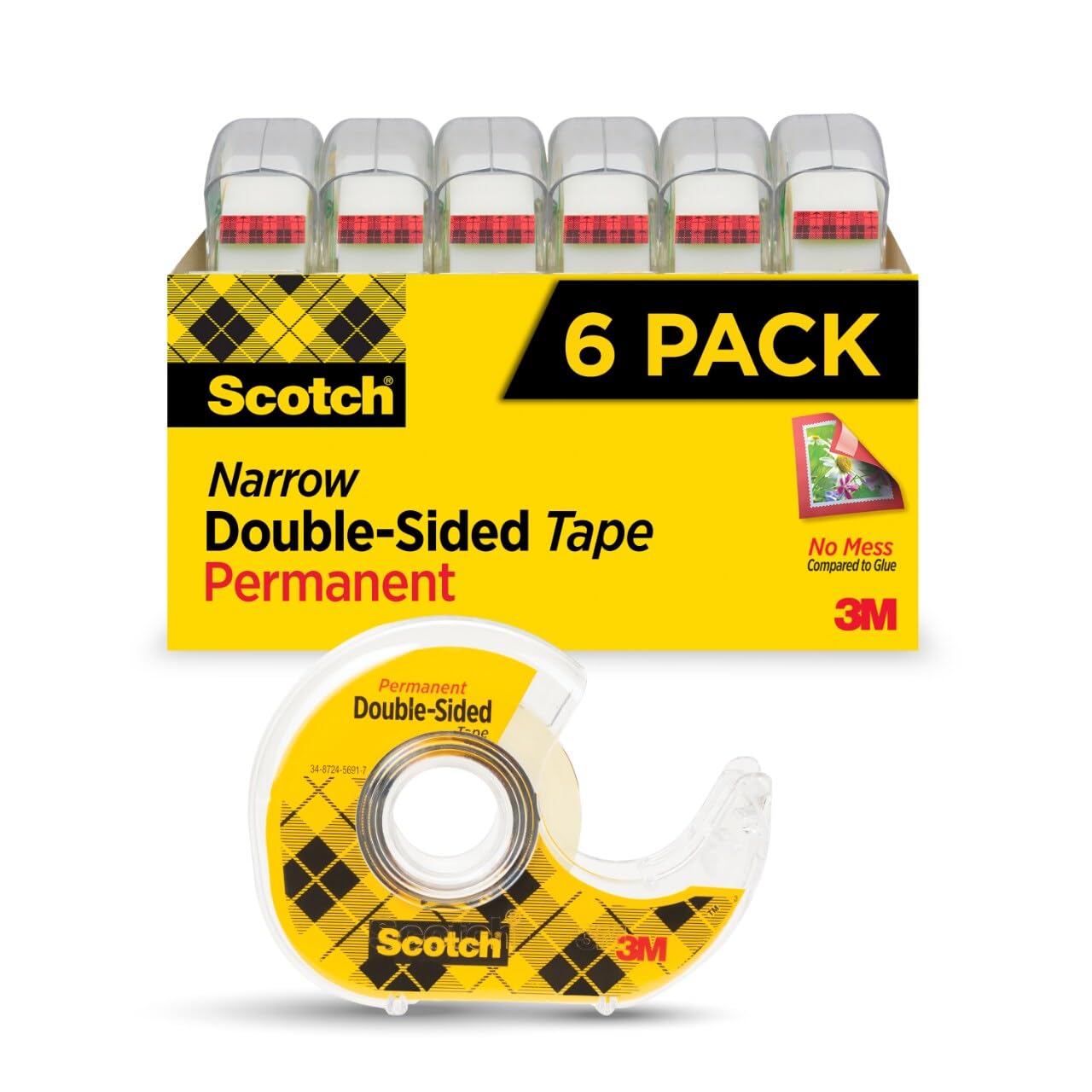 Scotch Double Sided Tape with Dispenser - 6 Rolls (0.75