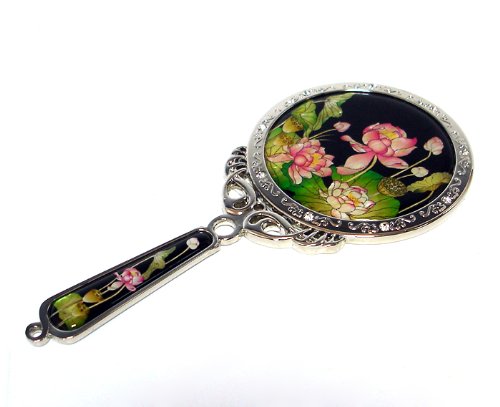 2X/1X Magnification Compact Mirror - Travel Makeup Mirror for Purses & Gifts (Princess Lotus) - Perfect for On-the-Go Touch-ups