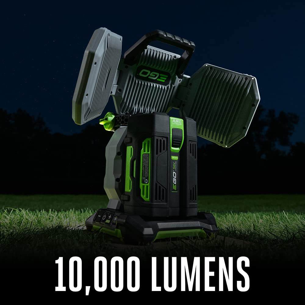 EGO LT1000 56V Cordless LED Work Light - 10,000 Lumens, 5 Brightness Levels, Opaque Diffuser - Battery & Charger Sold Separately (Gray) - Perfect for Construction Sites, Camping, Emergency Lighting, and Outdoor Events