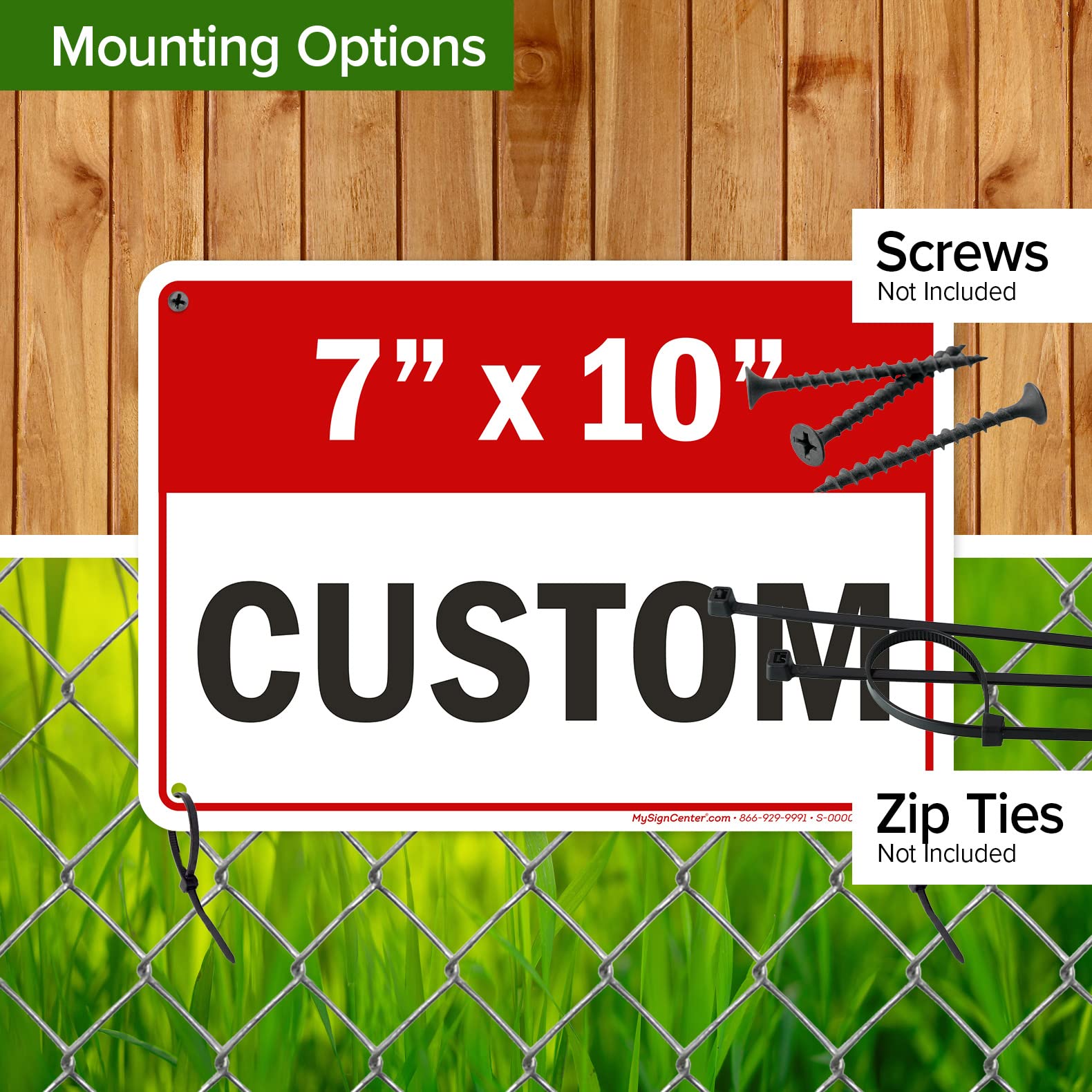 Custom Business Signs - 7x10 Inches Rust-Free .040 Aluminum, Fade Resistant - Indoor/Outdoor Use - Made in USA by My Sign Center - Perfect for Storefronts, Offices & Events