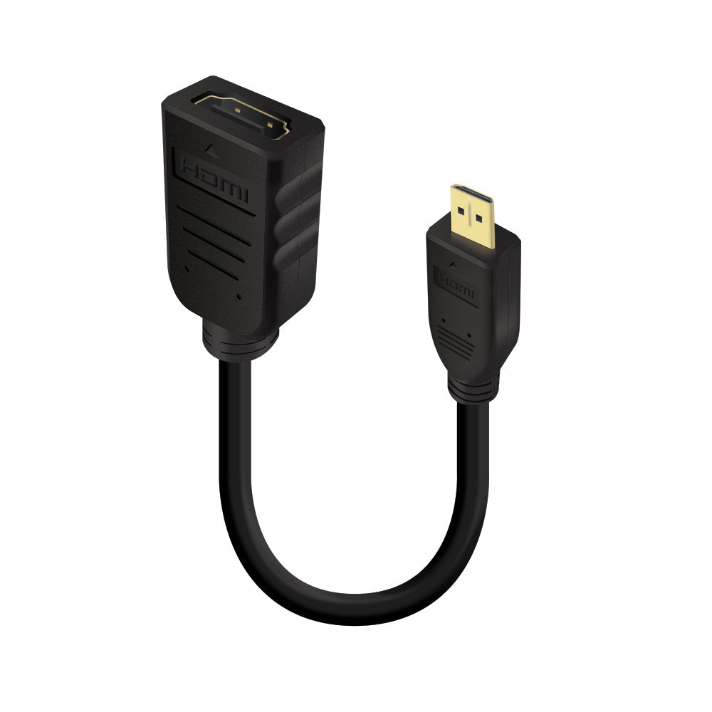 15cm Micro HDMI Male to HDMI Female Adapter - High-Speed 4K Video & Audio Converter for Cameras, Laptops, and Monitors - Perfect for Home Theater, Gaming, and Office Setup