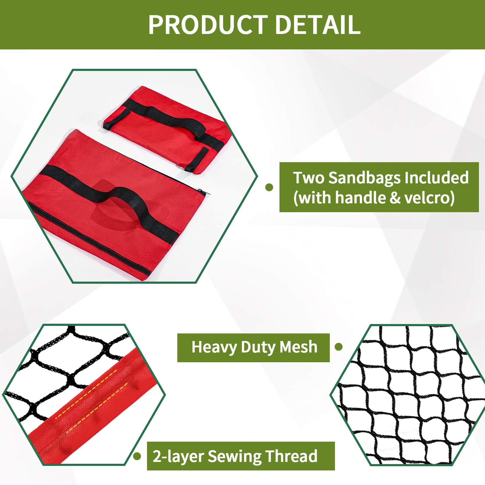 Premium Golf Shank Net Attachment - 7x7ft & 7x10ft Golf Barrier Side Net for Hitting Nets | Indoor/Outdoor Practice | Perfect for Backyard, Driving Range & Home Training