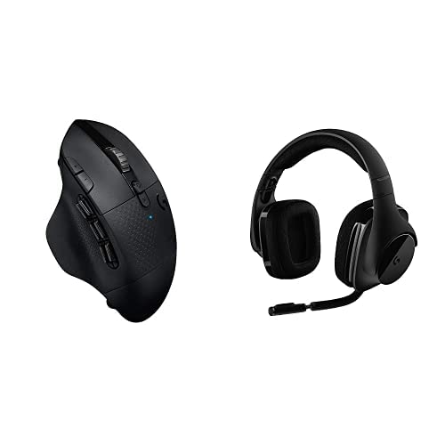 Logitech G604 Lightspeed Wireless Gaming Mouse & G533 Wireless Gaming Headset with DTS 7.1 Surround Sound - Pro-G Audio Drivers - Perfect for PC, PS5, Xbox Gaming & Streaming