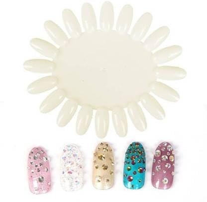 ADOERE 10-Piece Nail Art Display Stand - 20 Nail Tips Holder for Nail Polish Swatches & Design Practice - White Nail Salon Organizer for Professional Artists & DIY Manicures at Home