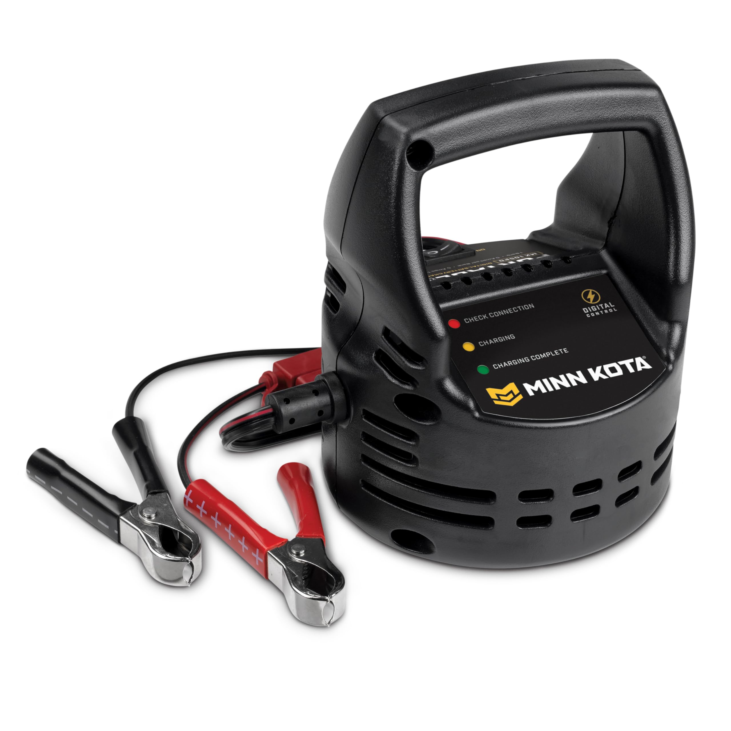 Minn Kota On-Shore Portable Digital Marine Battery Charger - 12V/24V Waterproof Boat Battery Charger for Deep Cycle & AGM Batteries - Perfect for Boating, RV Camping & Marine Applications
