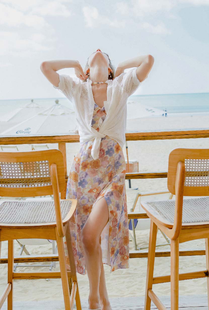 Neesha Floral Print Dress - Watercolor Design Women's Summer Dress for Casual Wear, Beach, and Vacation Outfits