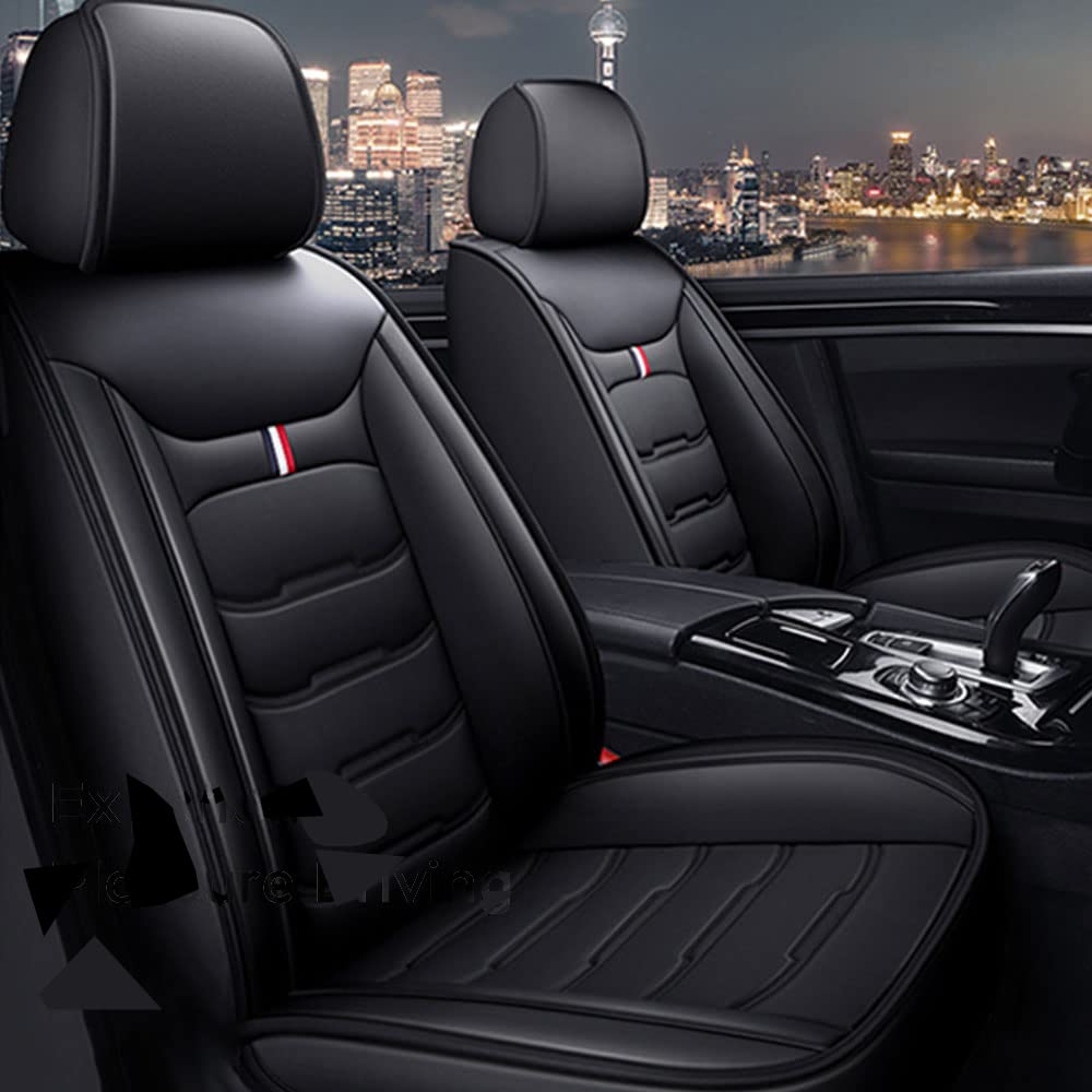 Premium Waterproof Leather Car Seat Covers for Mercedes Benz AMG GLC 43 (2017-2021) - Full Set Front & Rear Seat Protectors - MH51 Black - Perfect for Daily Commuting, Road Trips & Luxury Vehicle Protection