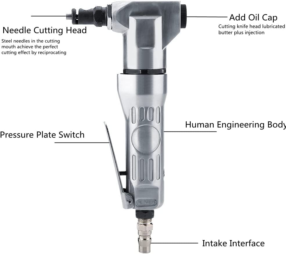 Air Nibbler Metal Cutter - High Hardness Blade Pneumatic Shears | 2800 RPM Handheld Cutting Tool for Sheet Metal, HVAC & Automotive Repair