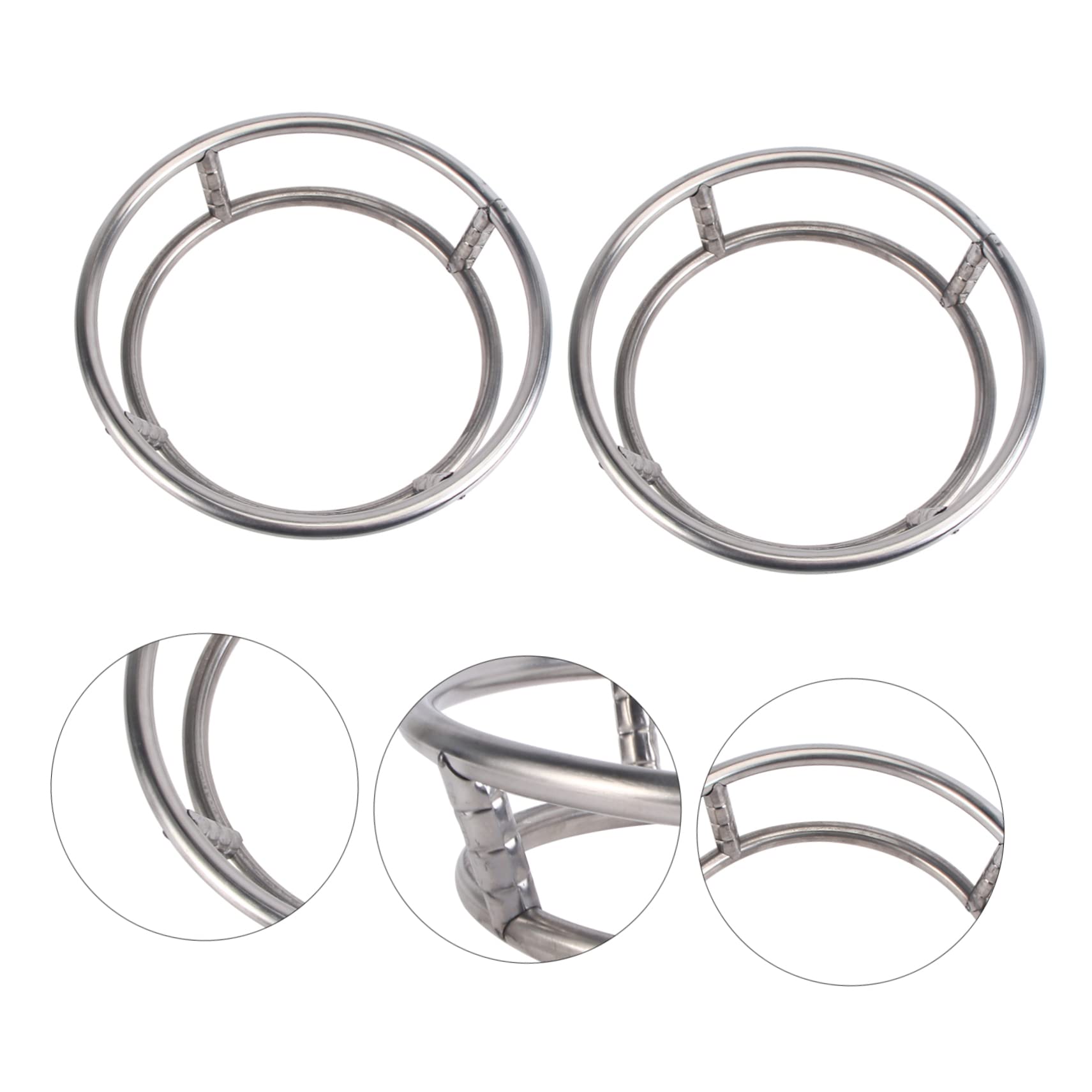 DOITOOL 2-Piece Stainless Steel Wok Ring & Steamer Basket Set - Heavy Duty Cooking Rack for Dim Sum, Fish, Vegetables - Compatible with Gas Stoves, Round Pots - Perfect for Asian Cuisine, Steaming, and Cooling Food