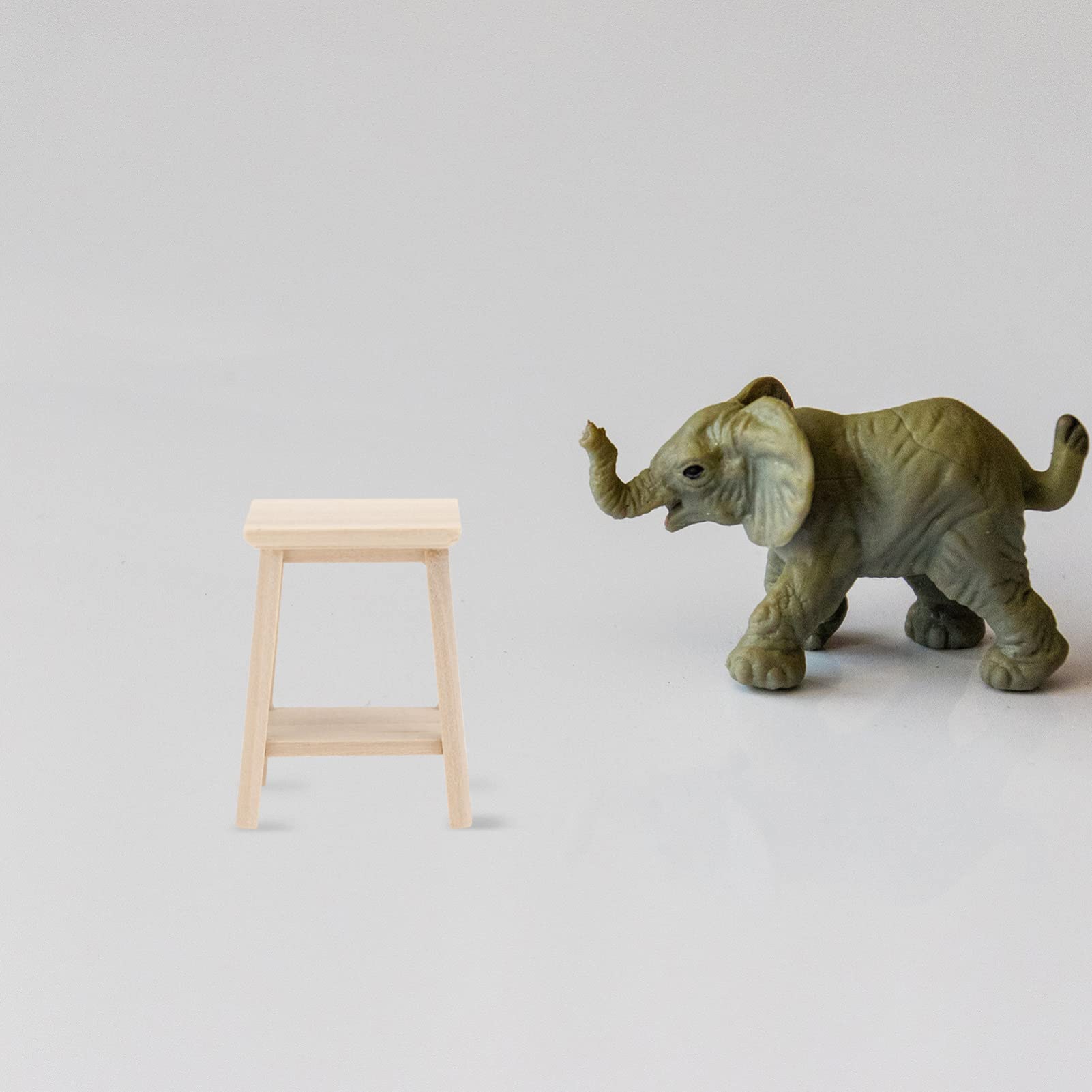 NUOBESTY Miniature Wooden Stool Model - DIY Bonsai Furniture Accessory, Tiny House Decor, Mini Wood Stool for Dollhouse, DIY Crafts, and Model Scenes | Perfect for Miniature Displays, DIY Projects, and Home Decor