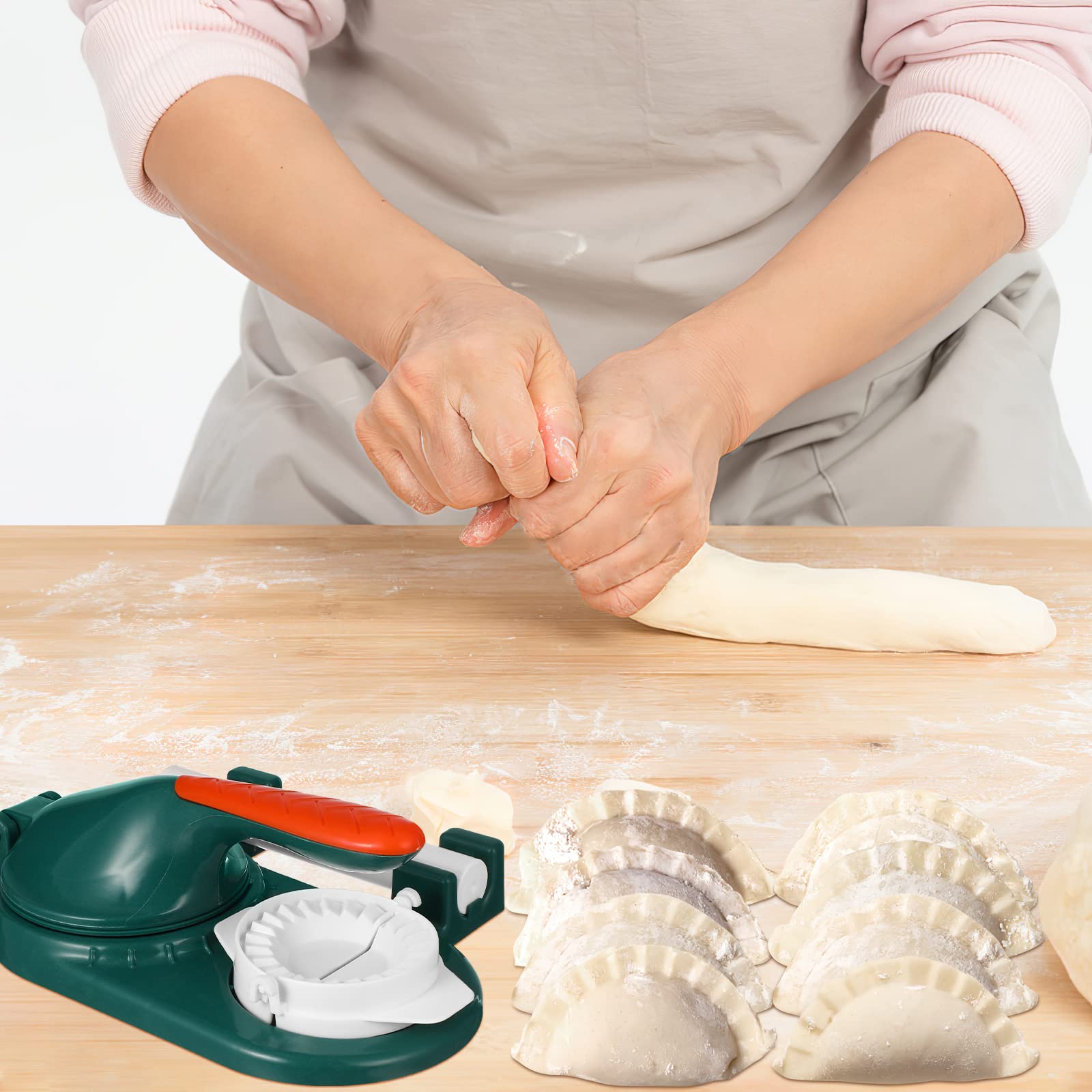 BESTonZON 3-in-1 Dumpling Maker - Ravioli, Empanada & Wonton Mold - Dough Press & Pastry Cutter for Homemade Dumplings, Pies & More - Perfect for Asian Cooking, Italian Pasta & Latin Cuisine