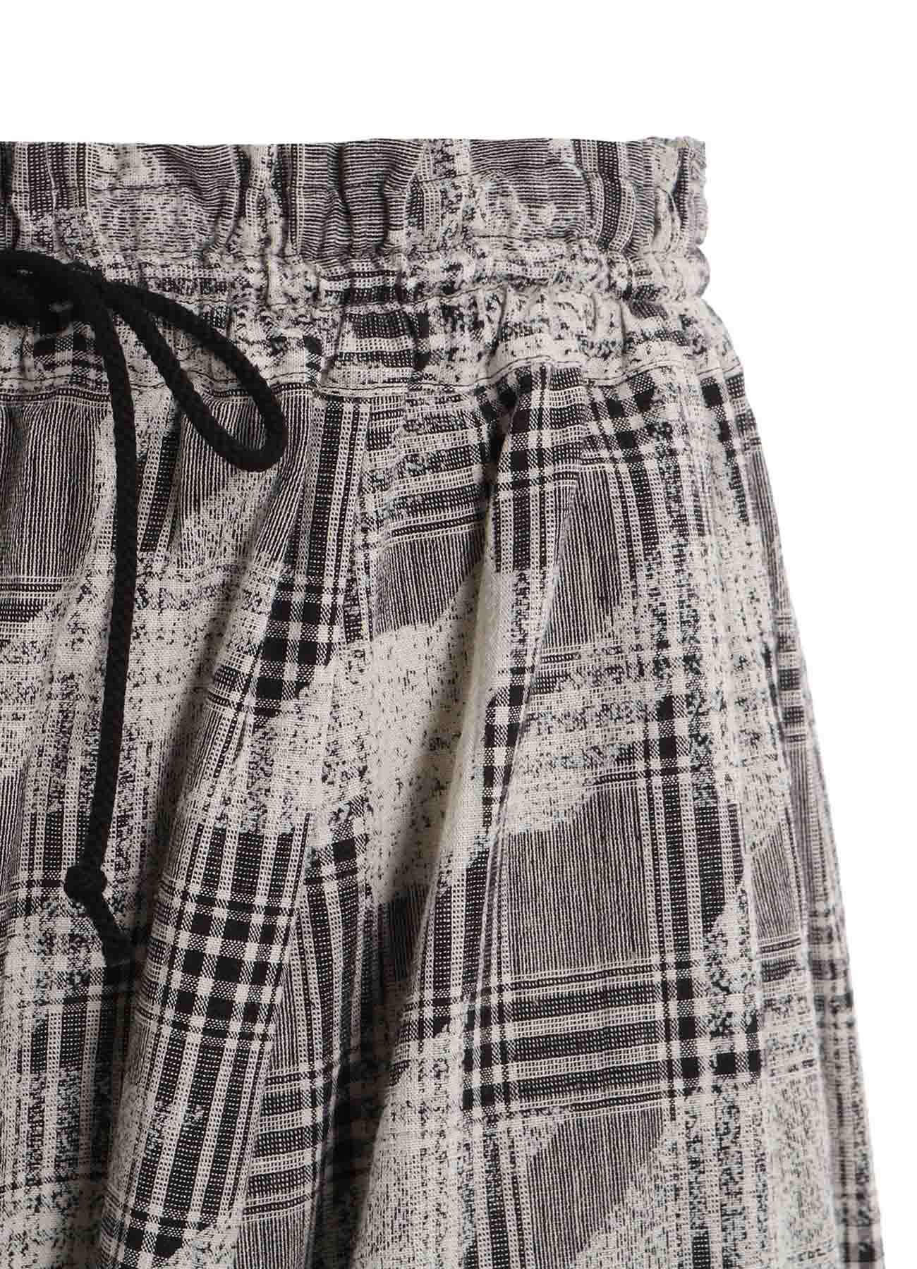 Stylish Cotton Linen Plaid Houndstooth Gathered Pants for Women - Comfortable & Trendy Casual Trousers for Office, Travel and Everyday Wear