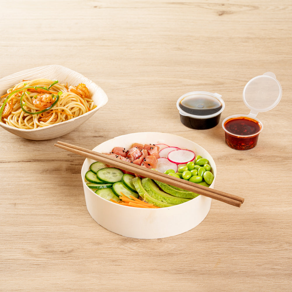 Premium Bamboo Chopsticks Set - 100 Count Eco-Friendly Square Brown Chopsticks with Paper Band (9.5 Inch) - Perfect for Asian Cuisine, Sushi Nights & Home Dining