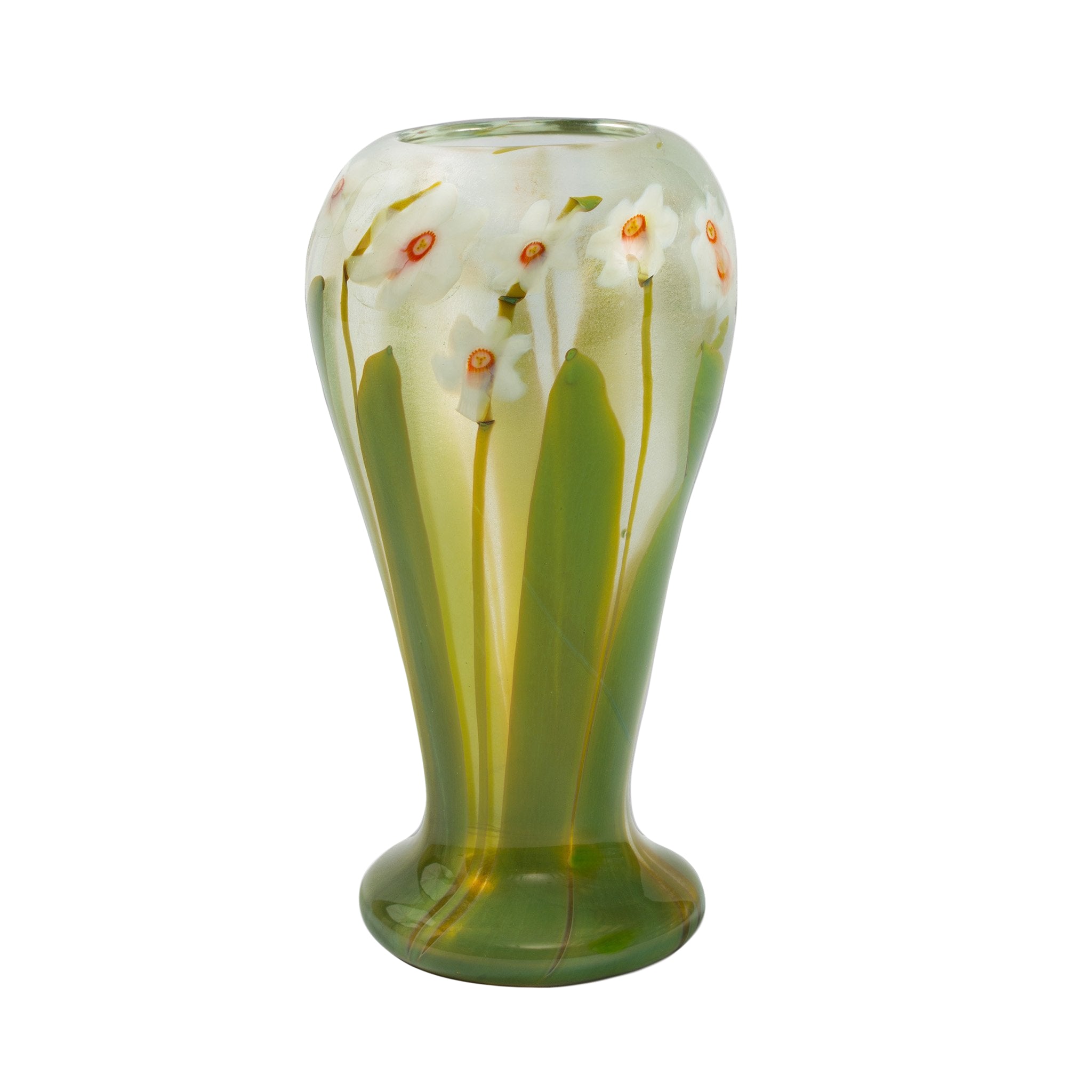 Tiffany Studios New York Floral Paperweight Favrile Glass Vase - Handcrafted Art Glass Decor for Home, Office & Gift Giving