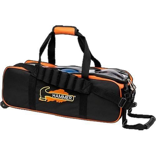 Premium Black & Orange Slim Triple Tote Bowling Bag - Lightweight Durable Bowling Accessory for League Play & Tournament Travel