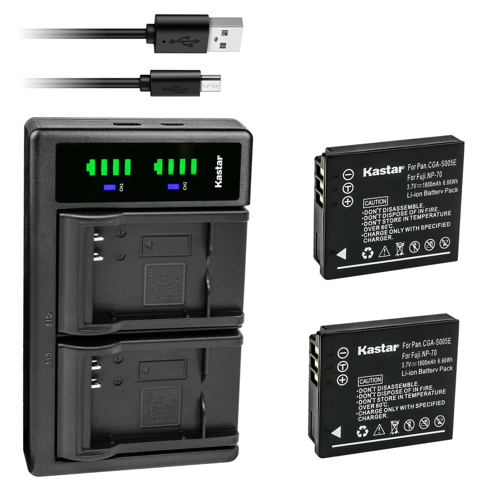 Kastar 2-Pack Replacement Battery & LTD2 USB Charger for Samsung IA-BH125C - Compatible with Samsung HMX-R10, HMX-R10BP, HMX-R10EDC, HMX-R10SP Digital Cameras - Perfect for Travel Photography & Outdoor Adventures