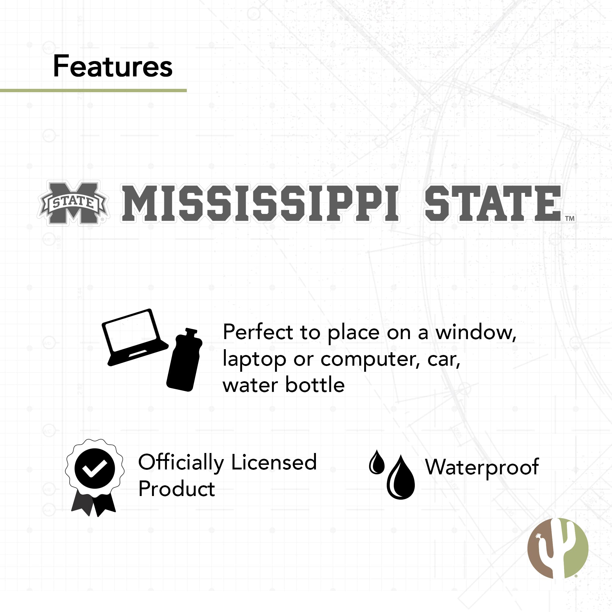Mississippi State University Bulldogs MSU Hail State Vinyl Decal Sticker - 15 Inch Waterproof Laptop, Water Bottle, Car, Scrapbook Decoration for College Fans & Alumni