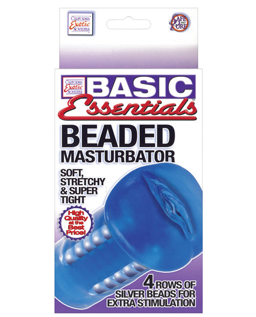 Premium Beaded Masturbator for Men - 5 Inch Realistic Textured Sleeve in Blue - Enhance Solo Pleasure & Intimate Moments