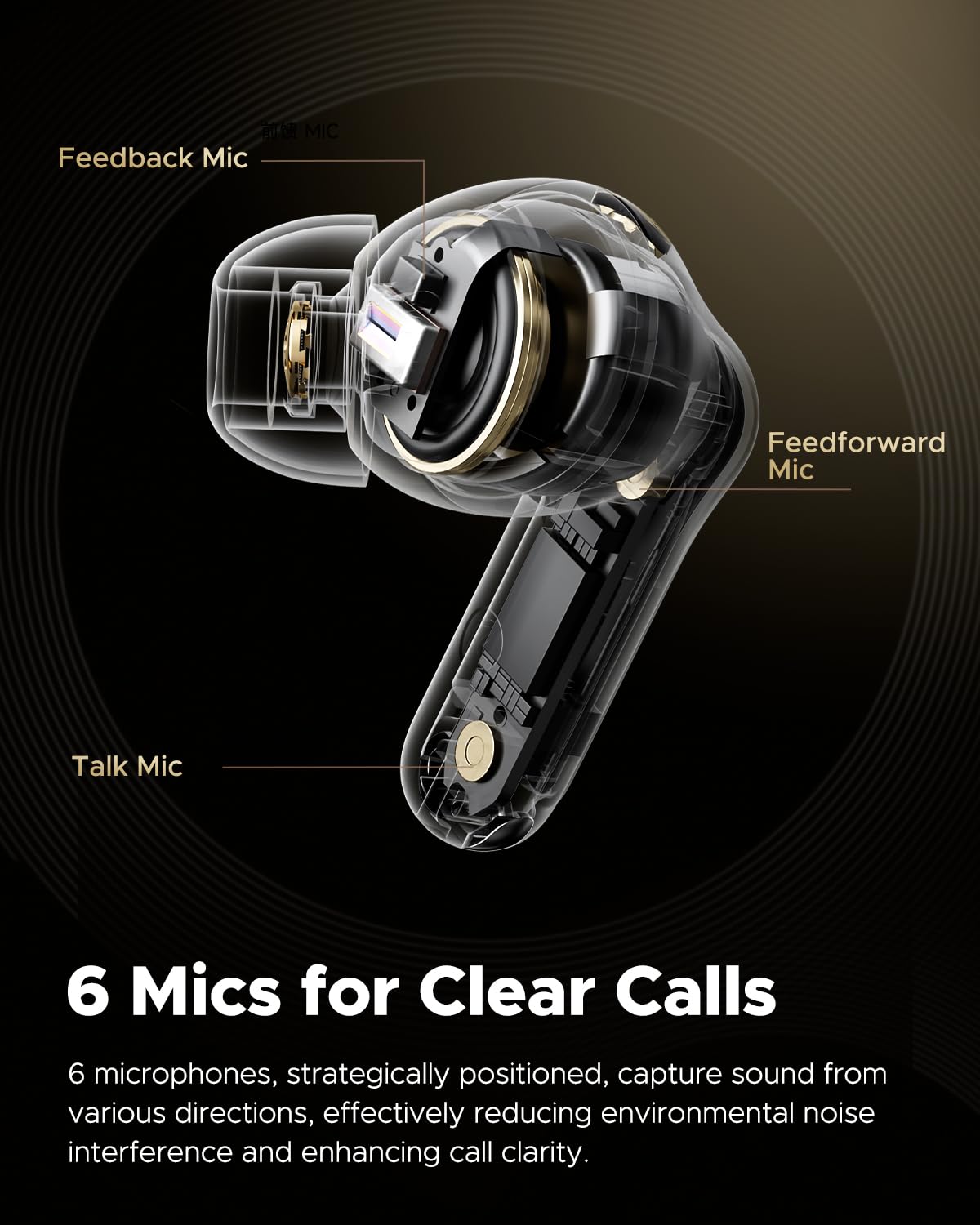 SoundPEATS Capsule3 Pro Plus Wireless Earbuds with xMEMS Driver, Hi-Res Audio, ANC & 36H Playtime - Beige Bluetooth Headphones for Gym, Running, Travel & Work