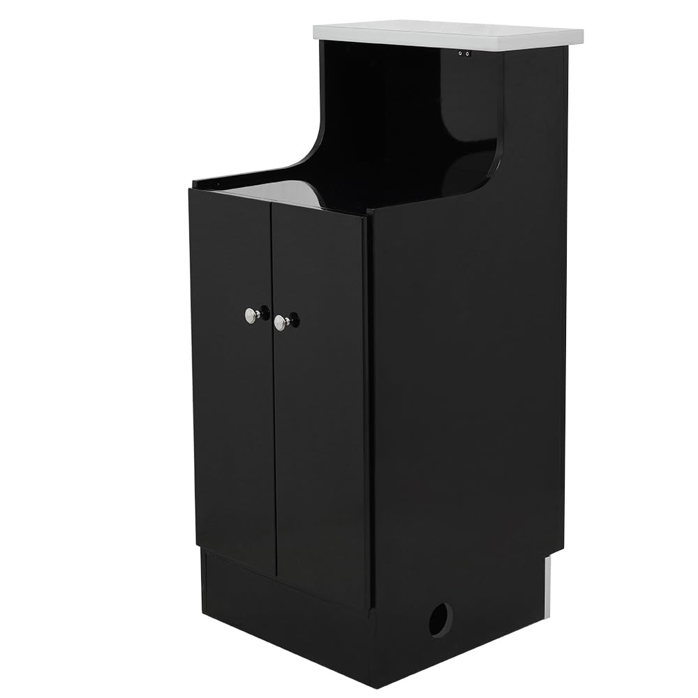 Modern Reception Desk with LED Lights & Storage Cabinet - Elegant Janus Style for Office Lobby, Hotel Front Desk & Corporate Waiting Areas