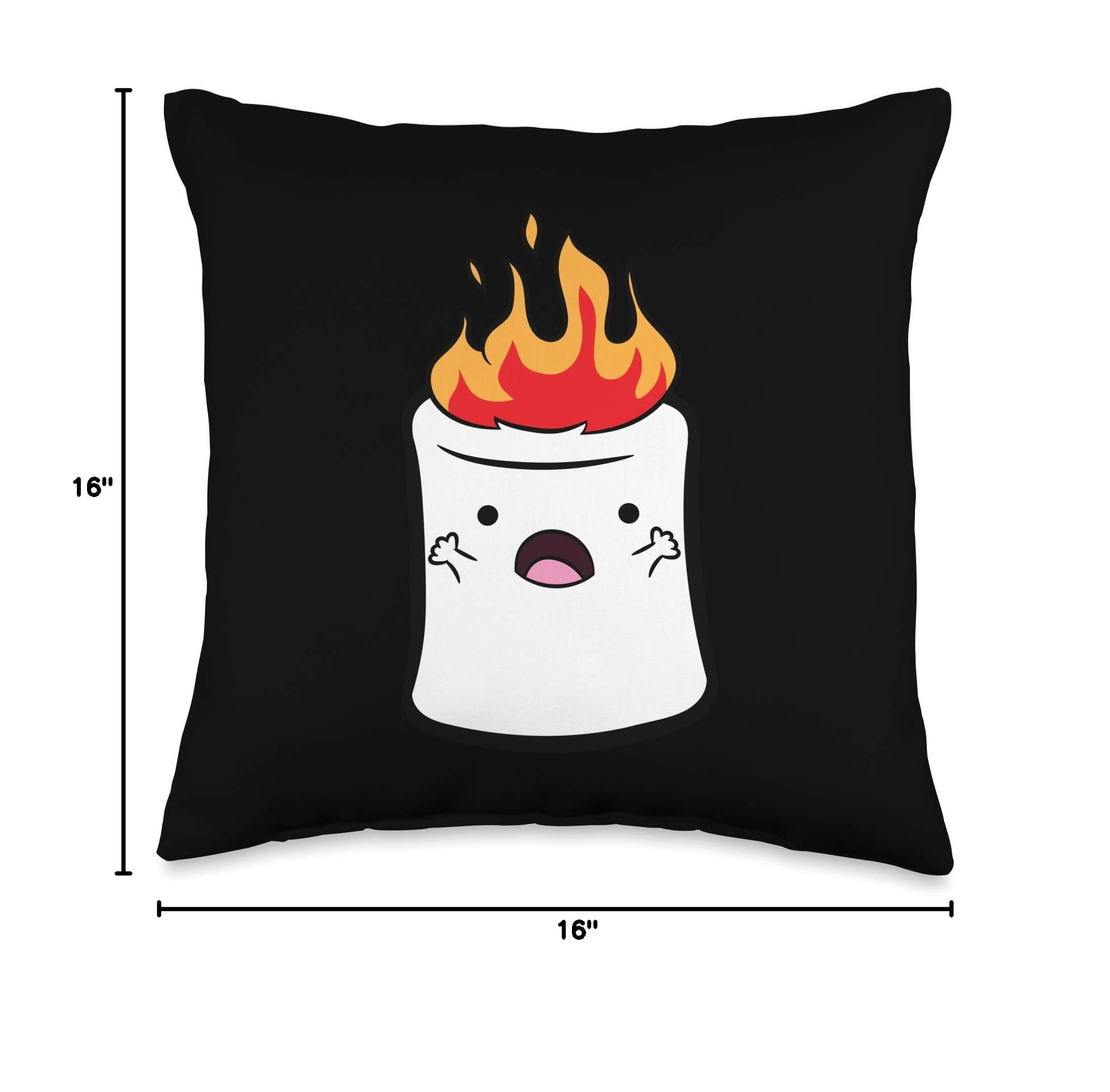 Funny Camping Marshmallow Love Throw Pillow - Soft Couch Decor for Living Room, Bedroom & Outdoor Camping Gifts