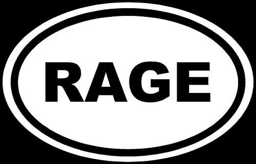 Road Rage White Oval Euro Window Decal Sticker - Premium Die-Cut Vinyl for Cars, Trucks, Laptops & Smooth Surfaces | Perfect for Personalizing Vehicles, MacBooks & Tool Boxes