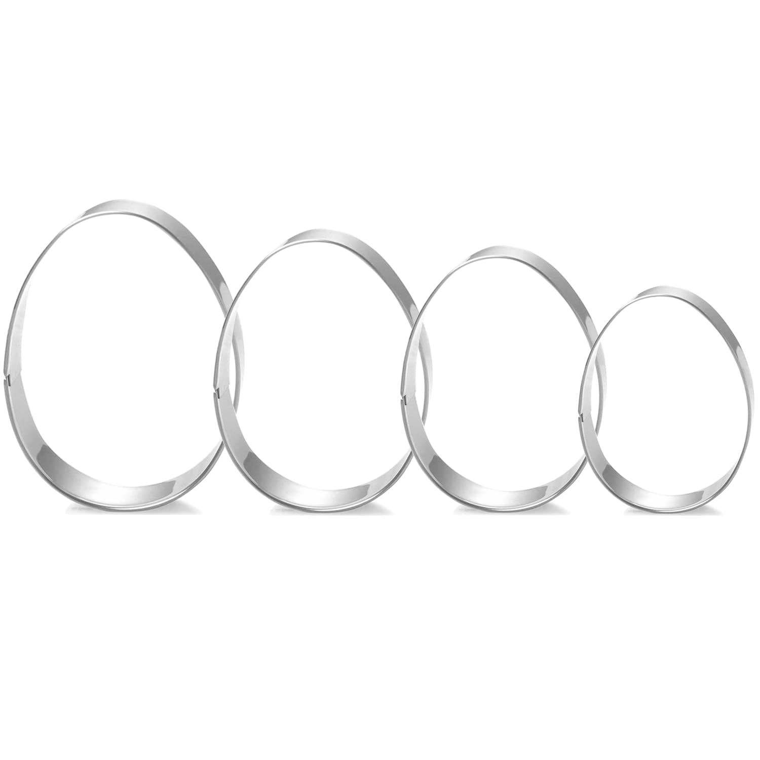 Easter Egg Cookie Cutter Set - 4 Piece Stainless Steel Baking Tools (4