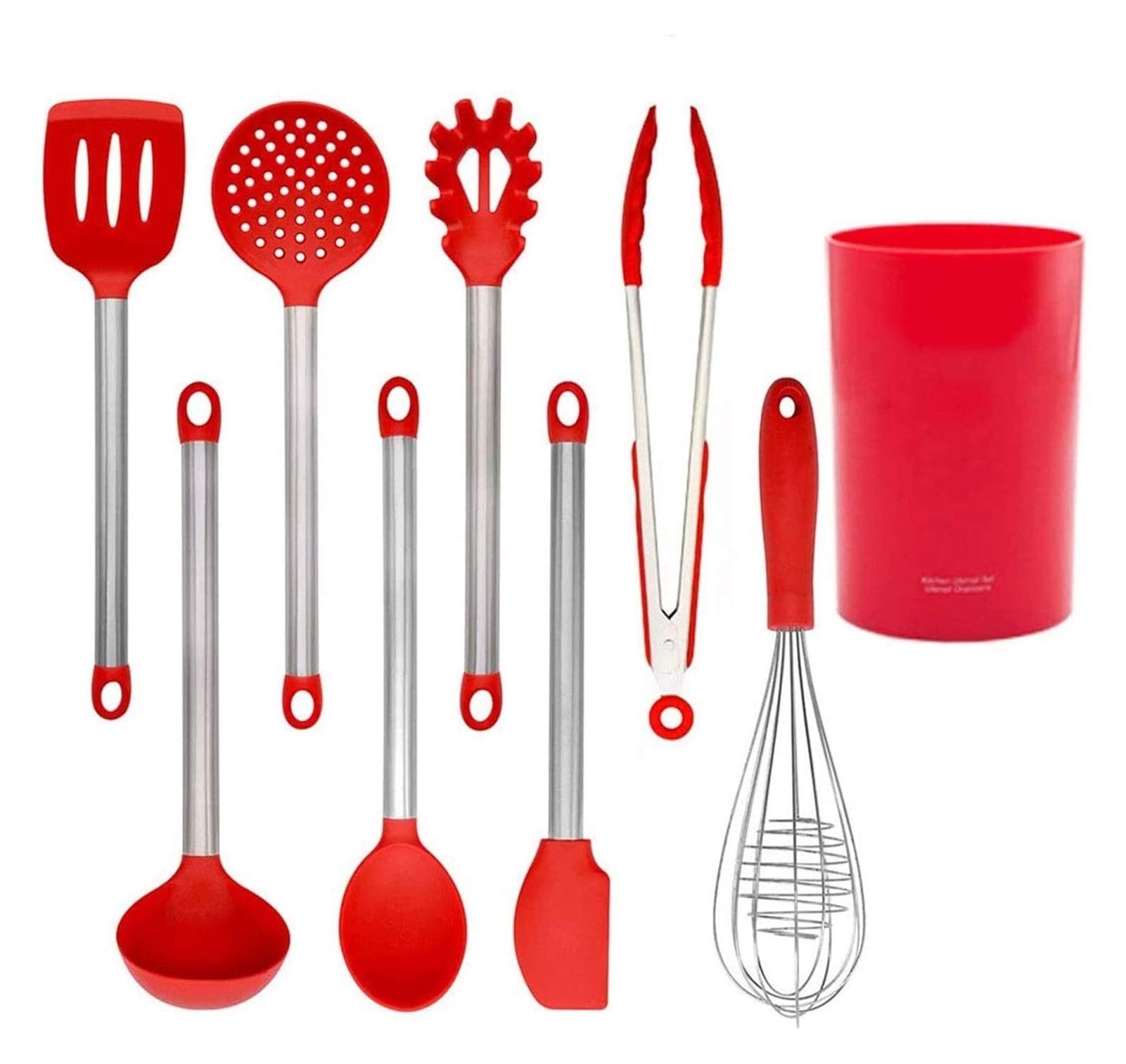 9-Piece Silicone Kitchen Utensil Set - Non-Stick, Heat-Resistant Cooking Tools with Spatula, Spoon & More | Perfect for Baking, Frying & Everyday Cooking | ZHANGWJ