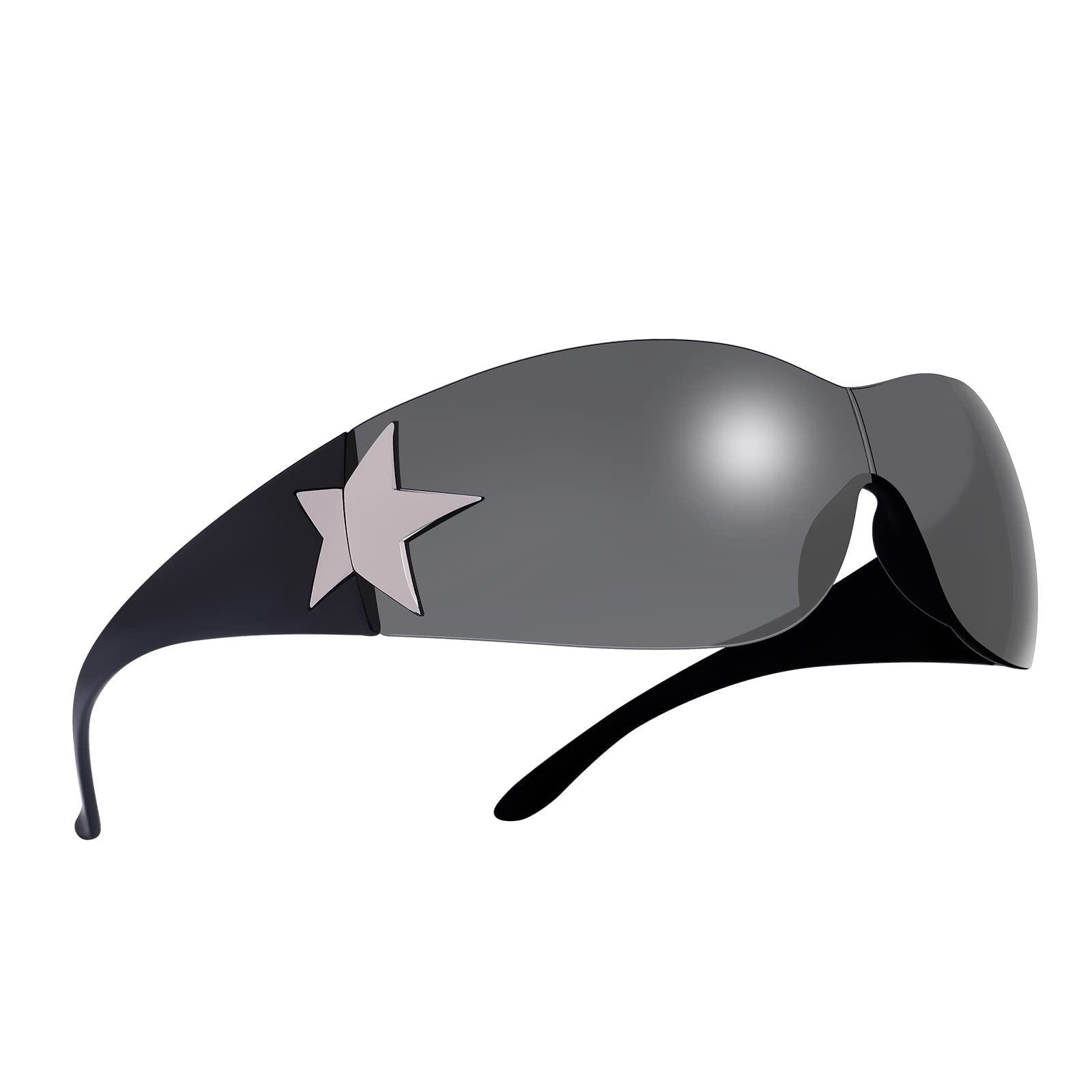 Trendy Y2K Rimless Sunglasses for Women & Men - Oversized Shield Wrap Around Sun Glasses with UV Protection - Perfect for Driving, Beach, and Fashion Outfits