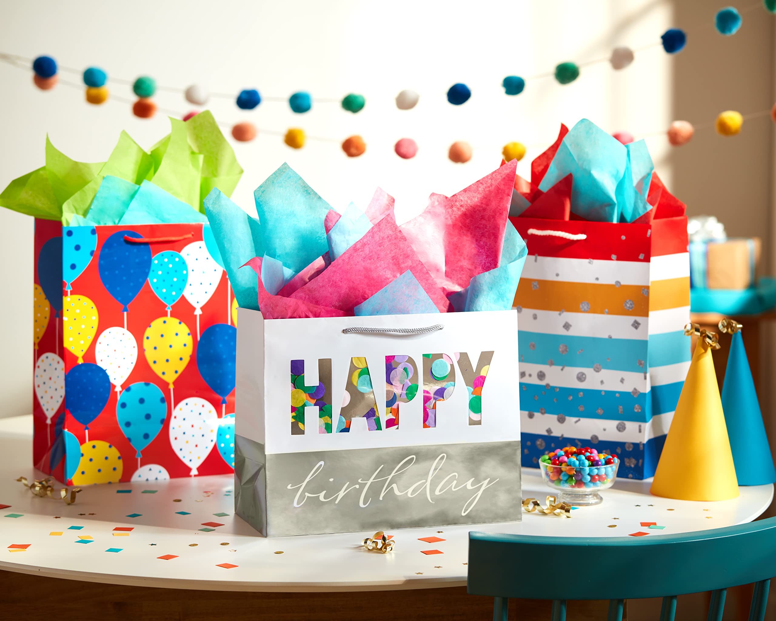 American Greetings 13-Inch Large Gift Bags Bundle (6-Pack) - Perfect for Birthdays, Baby Showers, Congratulations & All Special Occasions - Great for Party Favors, Holiday Gifts & Event Decorations