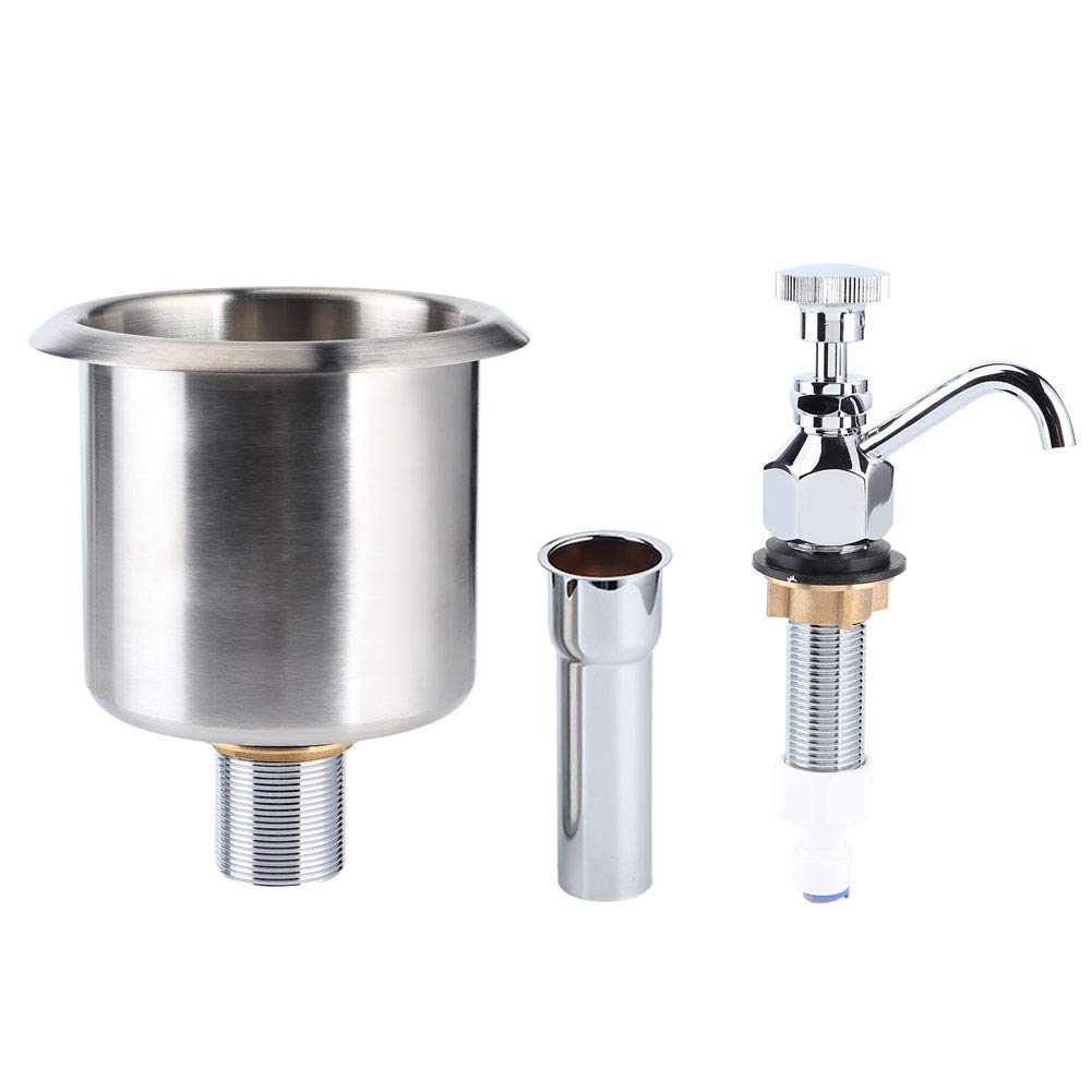 Premium Stainless Steel Coffee Shop Faucet - Commercial Bar Counter Sink Set with Brass Fittings for Kitchen & Washing Equipment | Ideal for Cafes, Restaurants, and Coffee Bars