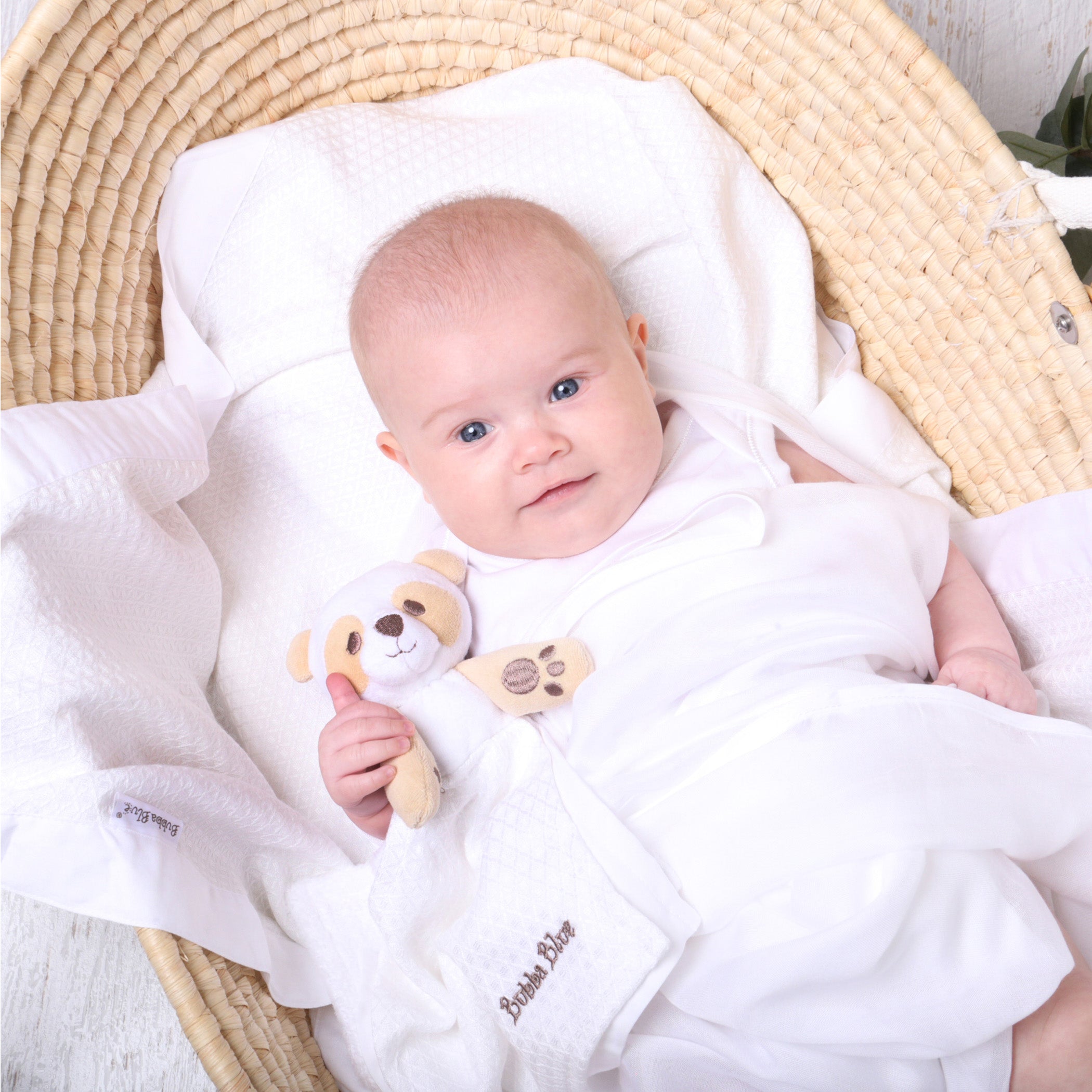 Soft Bamboo White Bassinet Waffle Blanket - Breathable Baby Swaddle Wrap for Newborns & Infants - Perfect for Nursery, Stroller, and Travel Use
