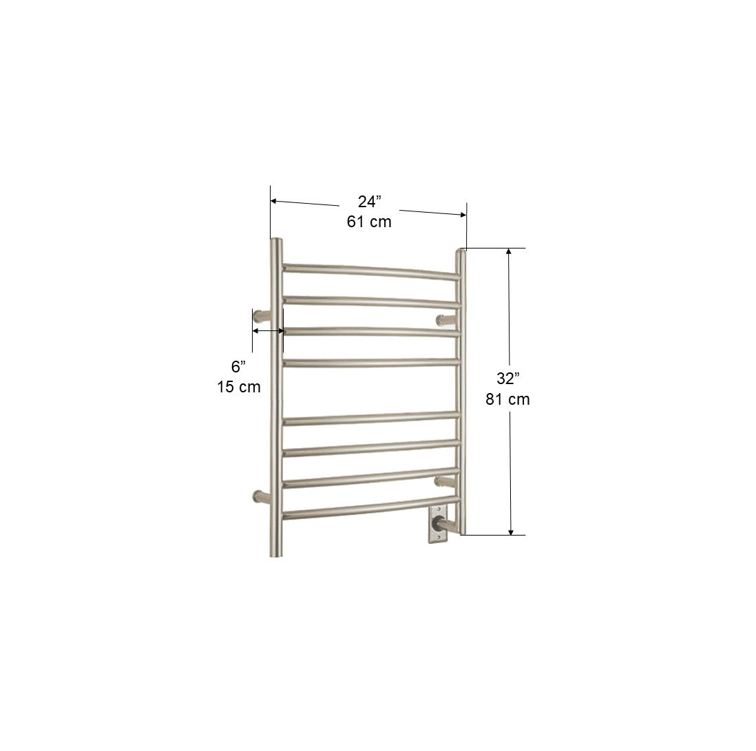 8 Bar Hardwired Stainless Steel Towel Warmer - Premium Bathroom Heated Towel Rack for Spa, Luxury Hotels & Home Use