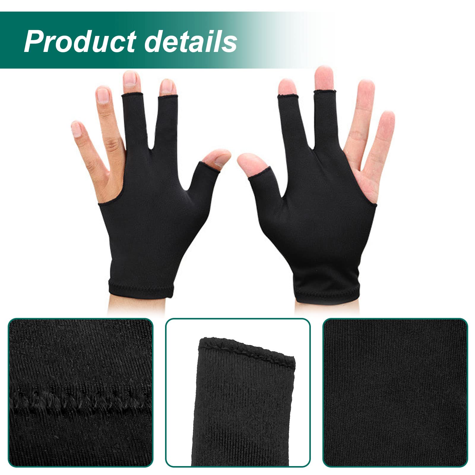 Anxingo 8PCS 3-Finger Pool Gloves - Left/Right Hand Billiard Gloves for Men & Women, Breathable Black Snooker Gloves for Enhanced Grip & Control - Perfect for Pool, Snooker & Billiards Tournaments