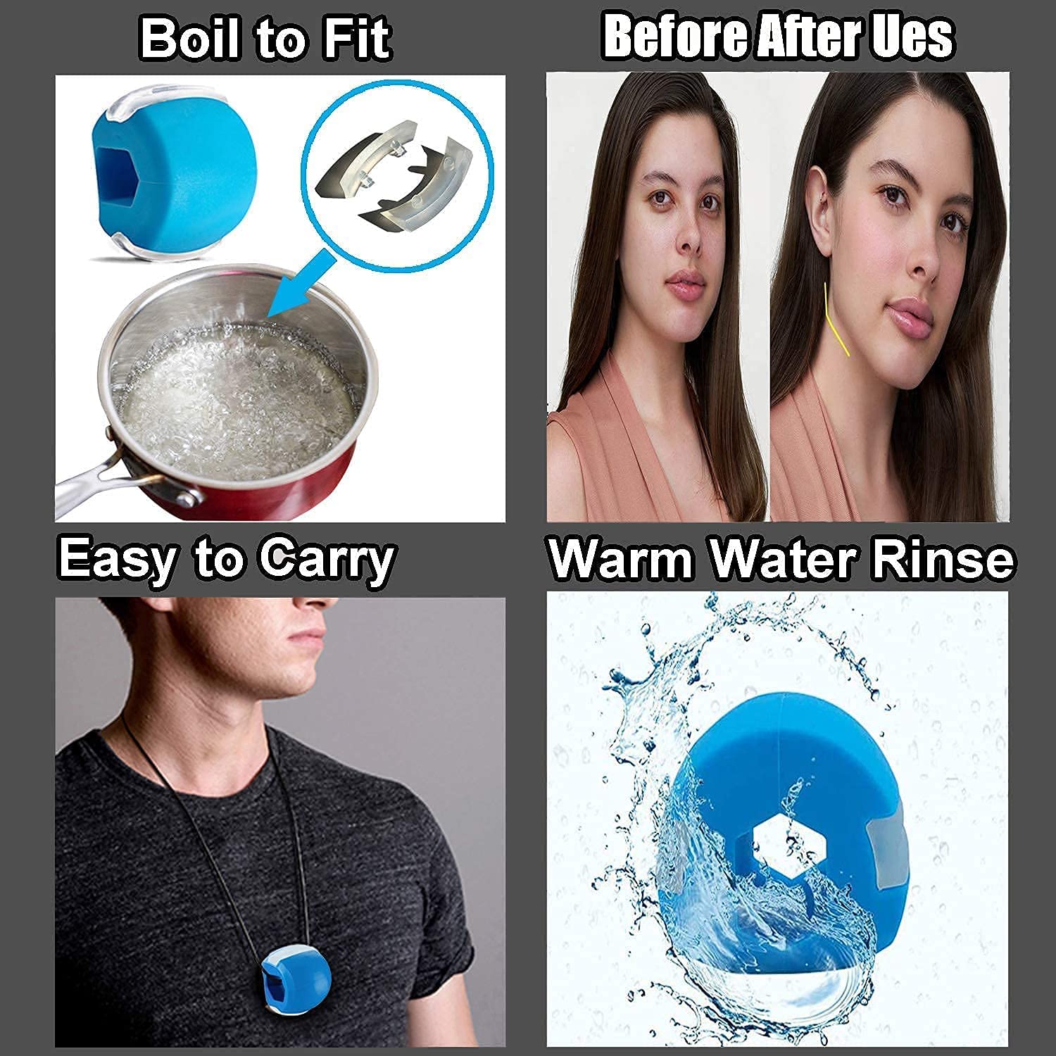 **Meetzone Jawline Exerciser for Men & Women - Facial Chin & Mouth Trainer, Jaw Toner Shaper Ball for Double Chin Reduction & Slimming - Portable Fitness Equipment for Home & Gym (1pc/Multicolour)**    *(Perfect for toning jaw muscles, reducing double chin, and enhancing facial contours at home, gym, or office.)*