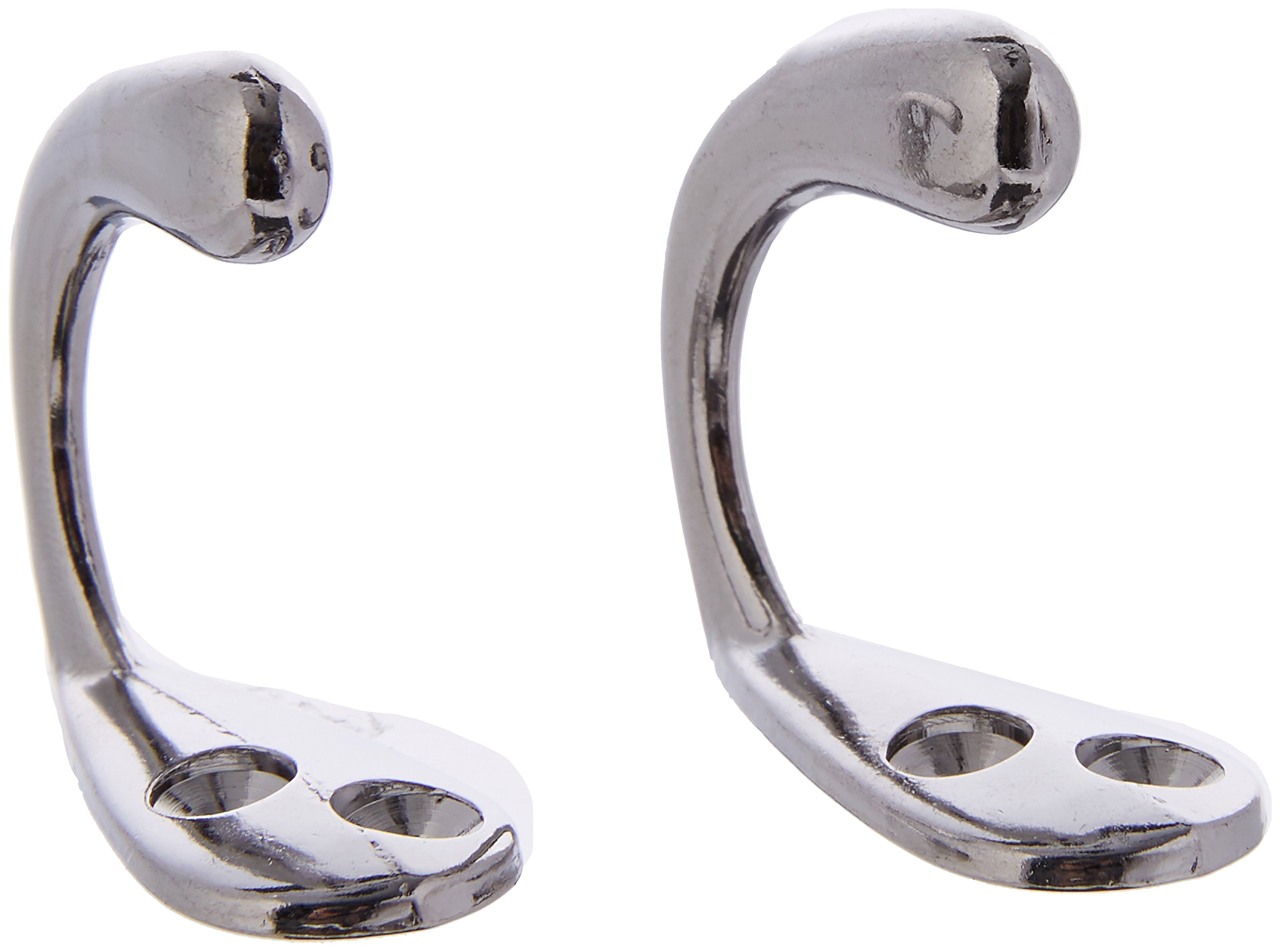Chrome Plated Single Robe Hooks - 2 Pack for Bathroom, Bedroom & Closet Organization | Durable Wall Mounted Coat Hooks for Robes, Towels & Clothes