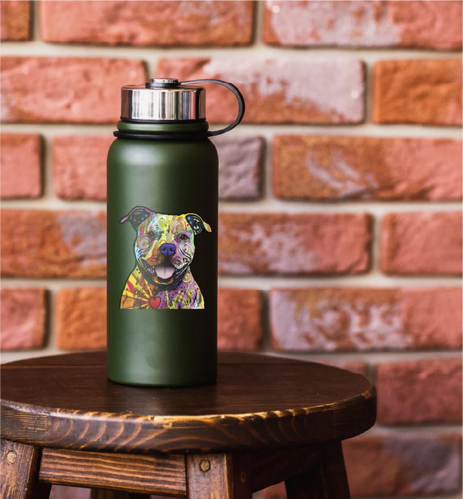 Dean Russo Pit Bull Car Stickers - Durable Outdoor Vinyl Decal for Windows, Bumpers, Laptops, Crafts, and Home Decor