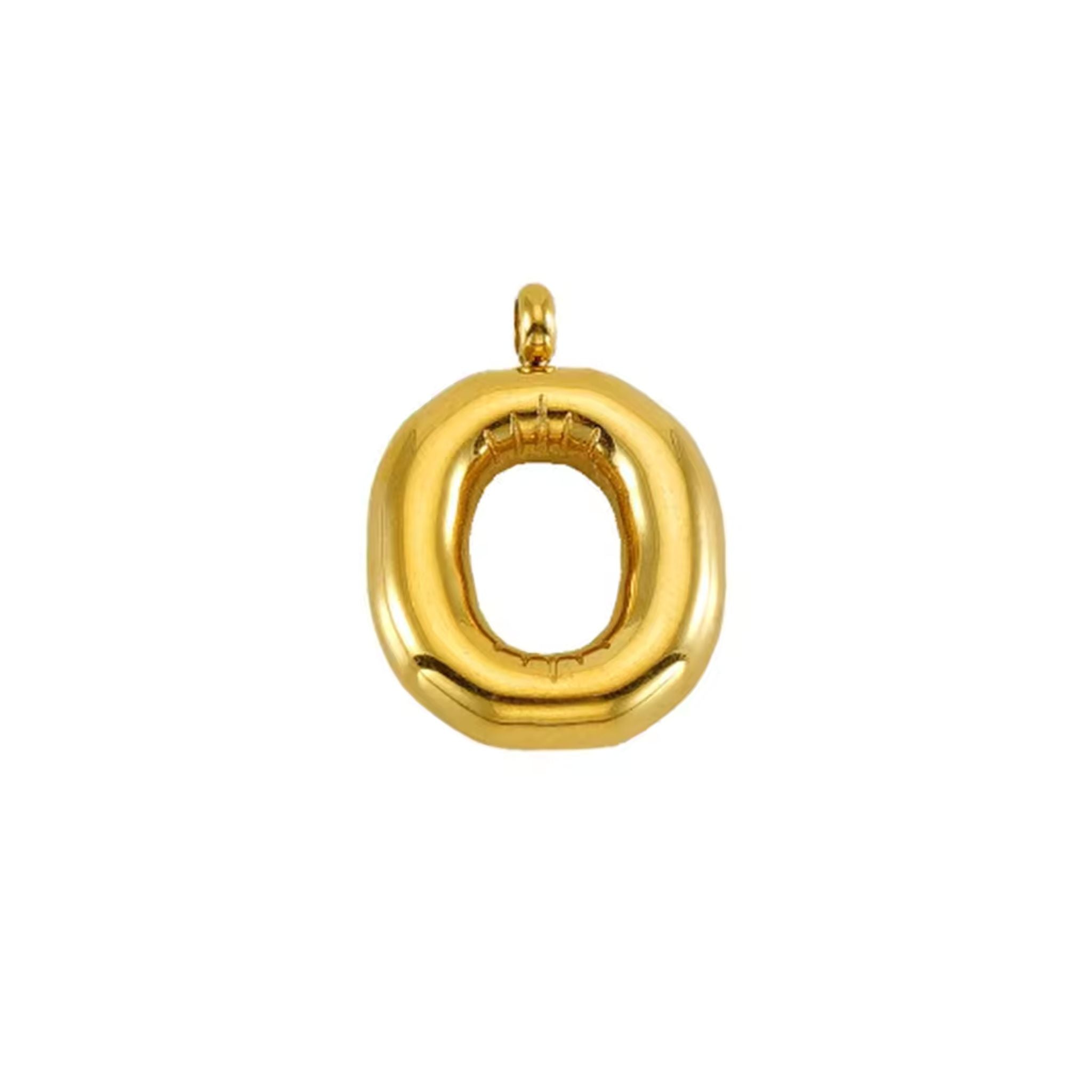 Puffy Gold Letter Pendant Necklace - 14K Gold Plated Initial Charm Jewelry for Women - Perfect for Gifts, Birthdays & Everyday Elegance