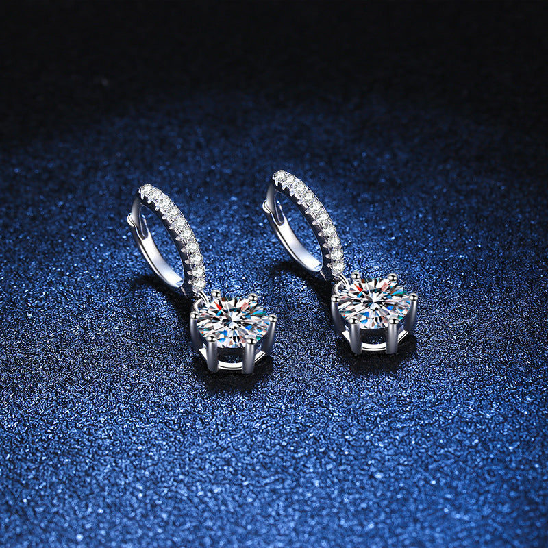 925 Silver Six Claw Moissanite Stud Earrings - Durable Hypoallergenic Jewelry for Women - Perfect for Weddings, Parties & Everyday Elegance