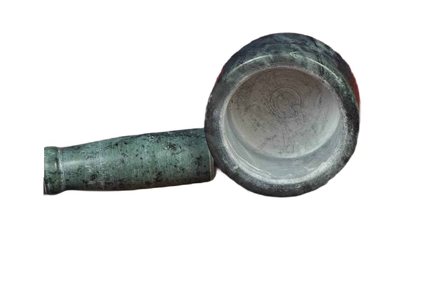 Natural Green Marble Mortar and Pestle Set - 4 Inch Imam Dasta, Okhli Musal, Kharal for Grinding Spices & Herbs - Perfect for Indian Cooking, Ayurvedic Remedies & Kitchen Essentials